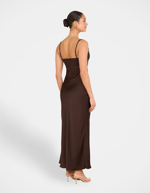 Gala Bias Cut Satin Maxi Dress